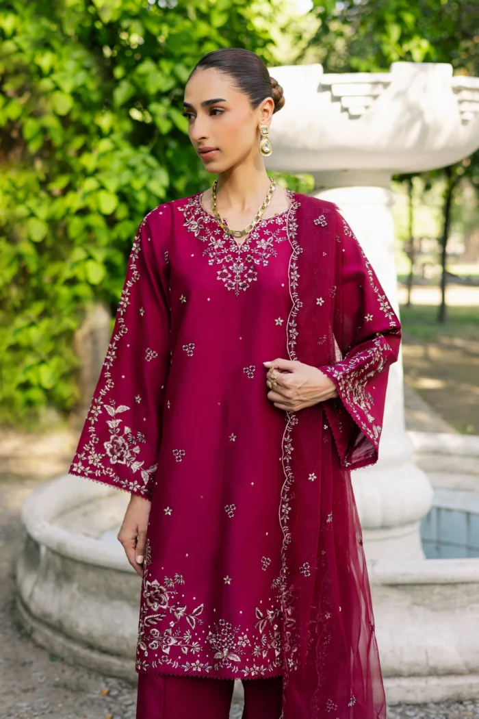 Batik | Rosa 3Pc - Festive Embroidered Lawn | Ready To Wear - Image 6