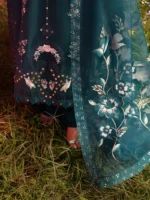 Ally's Official | 3 Piece Luxury Chikankari Jacquard Embroidered Suit | SAPPHIRE | Ready To Wear - Image 8