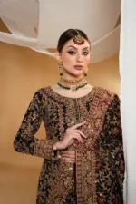 Haseens Official | 4 Piece Black Chiffon Embroidered Straight Kurta Flapper - Suhana | Ready To Wear - Image 3