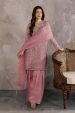 Batik | Coral 3Pc - Festive Luxe Pret | Ready To Wear - Image 2