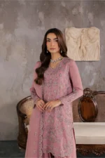 Batik | Coral 3Pc - Festive Luxe Pret | Ready To Wear - Image 5