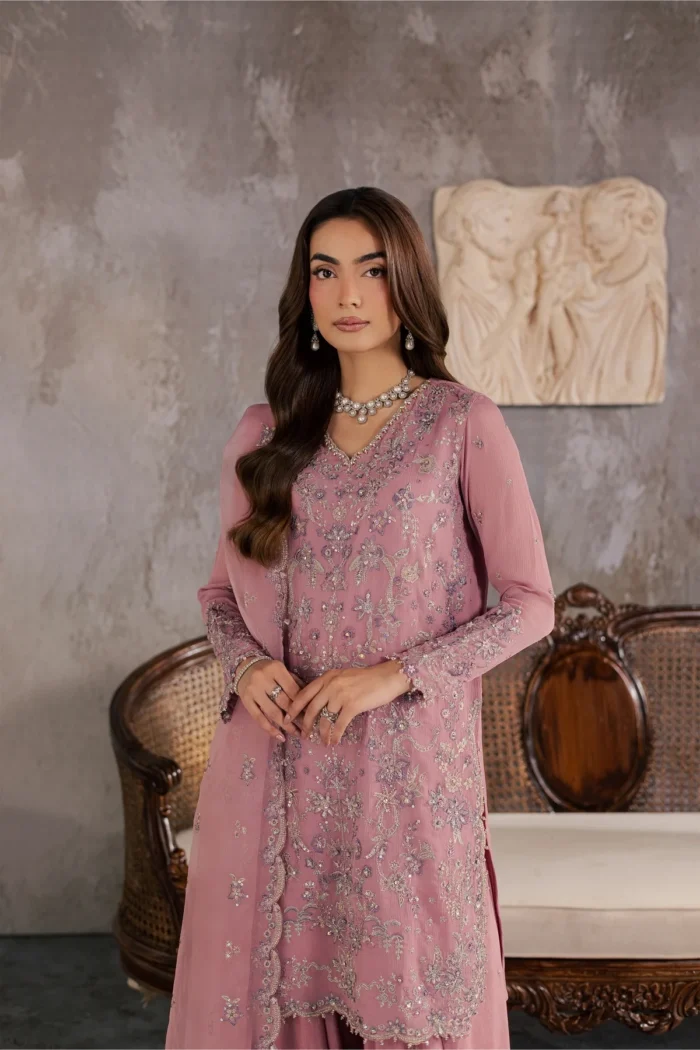 Batik | Coral 3Pc - Festive Luxe Pret | Ready To Wear - Image 5