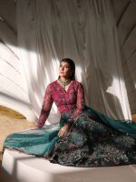 Ally's Official | 3 Piece Luxury Organza lehenga Embroidered  | AR-153 MOONLIGHT | Ready To Wear - Image 5