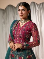 Ally's Official | 3 Piece Luxury Organza lehenga Embroidered  | AR-153 MOONLIGHT | Ready To Wear - Image 7