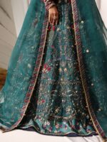 Ally's Official | 3 Piece Luxury Organza lehenga Embroidered  | AR-153 MOONLIGHT | Ready To Wear - Image 9