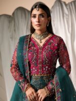 Ally's Official | 3 Piece Luxury Organza lehenga Embroidered  | AR-153 MOONLIGHT | Ready To Wear - Image 10