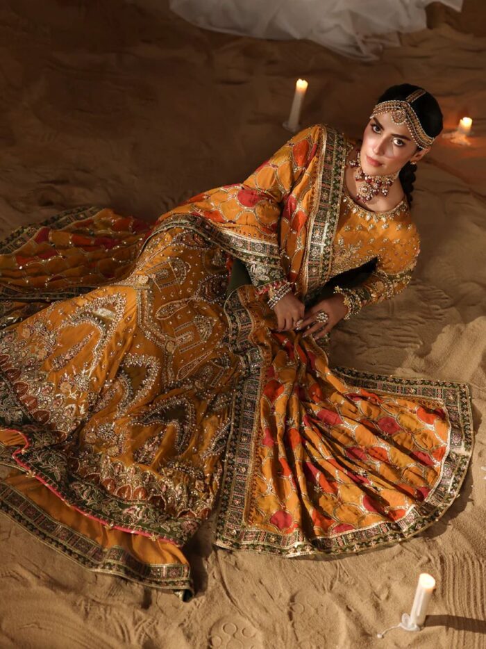 Ally's Official | 3 Piece Luxury Chiffon maxi Embroidered  | AR-156 CLEOPETRA | Ready To Wear - Image 3