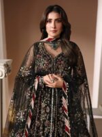 Ally's Official | 3 Piece Luxury Net open maxi Embroidered | AR-154 DALIA | Ready To Wear - Image 3