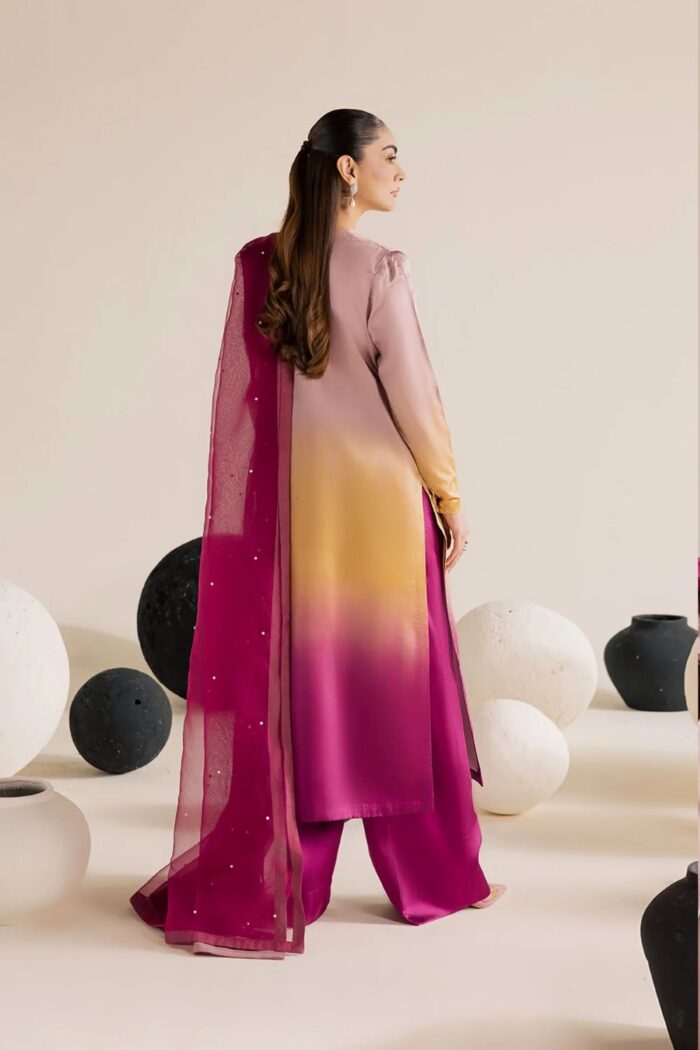 Vanya | 3 Piece ombre Embroidered Silk/Organza - FF-86 | Ready To Wear - Image 2