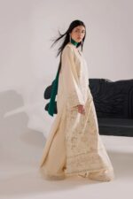 Vanya | 3 Piece pearl white Embroidered Cotton/Organza  - CN-17 | Ready To Wear - Image 3