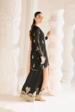 Vanya | 3 Piece black zari Embroidered Zari Silk/Chiffon  - FF-82  | Ready To Wear - Image 4