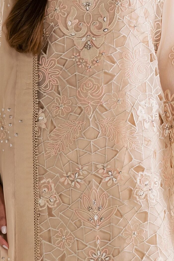 Vanya | 3 Piece   Embroidered Organza/Chiffon - FF-83 | Ready To Wear - Image 5