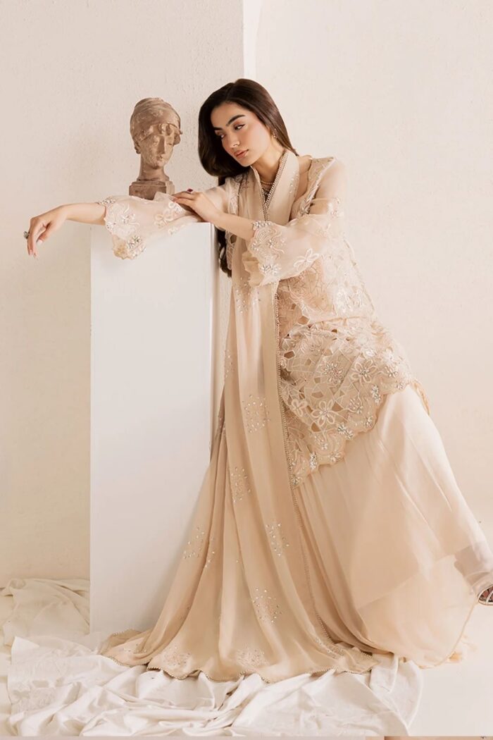 Vanya | 3 Piece   Embroidered Organza/Chiffon - FF-83 | Ready To Wear - Image 6
