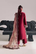 Vanya | 3 Piece Mahroon Embroidered Cotton/Organza  - CN-19  | Ready To Wear - Image 4