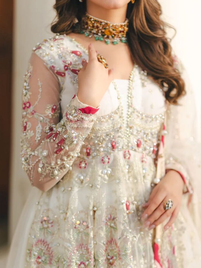 Ally's Official | 3 Piece Luxury Net fabric peplum embroidered  |AR-166 RUHI | Ready To Wear - Image 6