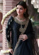 Haseens Official | 3 Piece Embroidered 	Flared lehenga - Mehvar Silk | Ready To Wear - Image 4