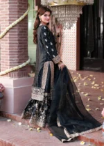 Haseens Official | 3 Piece Embroidered 	Flared lehenga - Mehvar Silk | Ready To Wear - Image 3