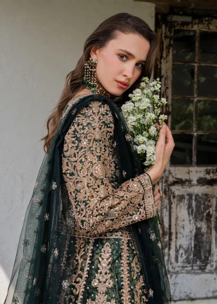 Haseens Official | 3 Piece Embroidered Straight cut maxi- Malaak | Ready To Wear - Image 3