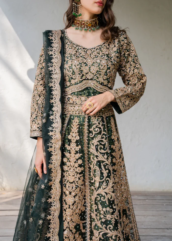 Haseens Official | 3 Piece Embroidered Straight cut maxi - Malaak | Ready To Wear - Image 4