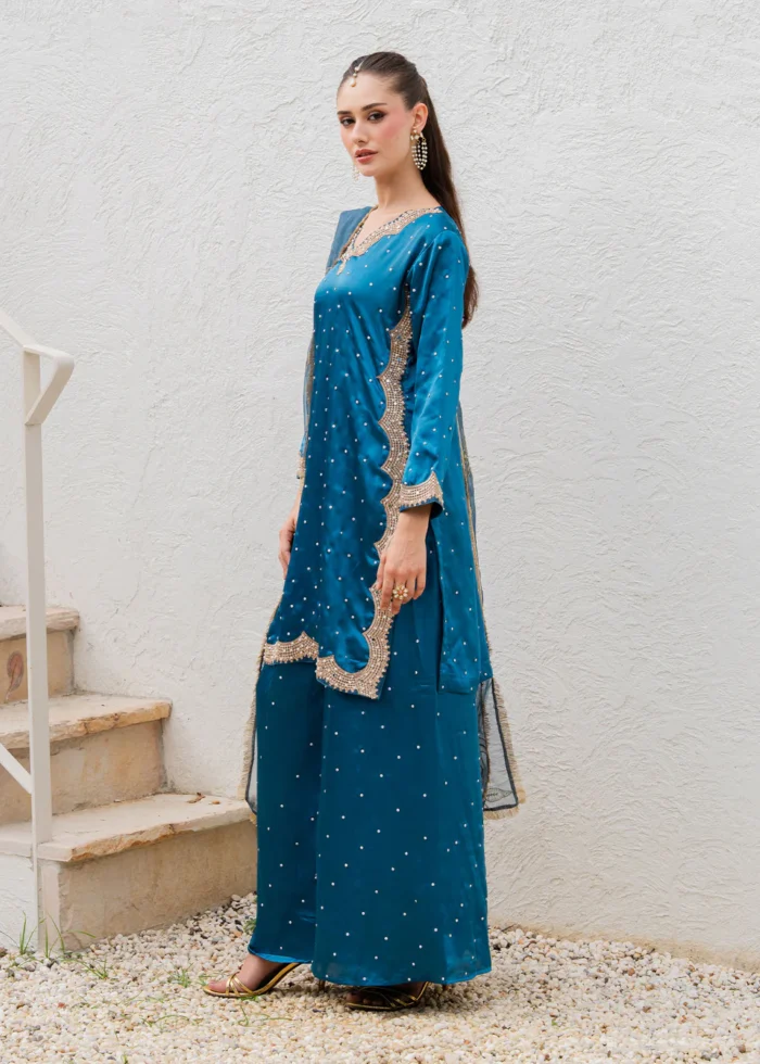 Haseens Official | 3 Piece Embroidered Straight cut kurta- Abeera | Ready To Wear - Image 2