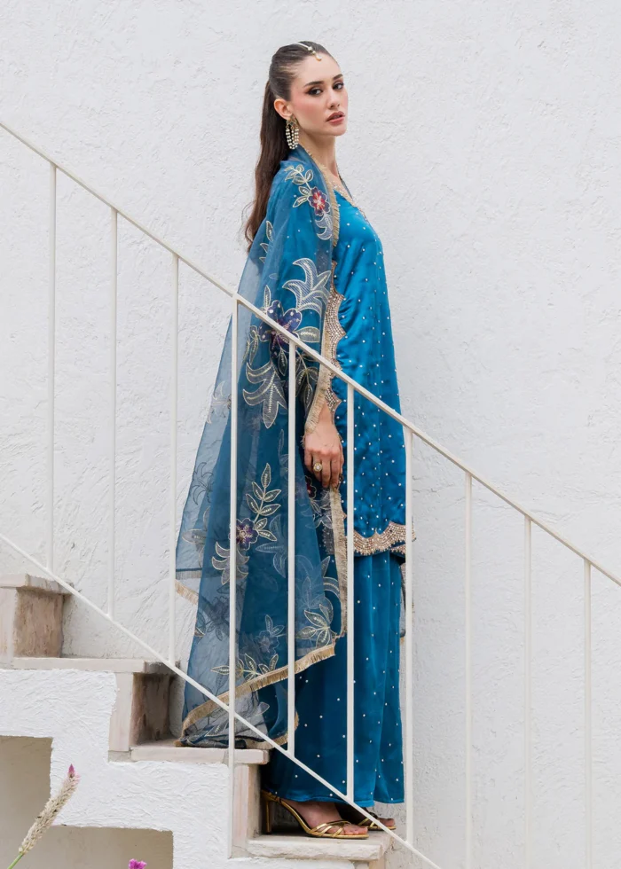 Haseens Official | 3 Piece Embroidered Straight cut kurta- Abeera | Ready To Wear - Image 5