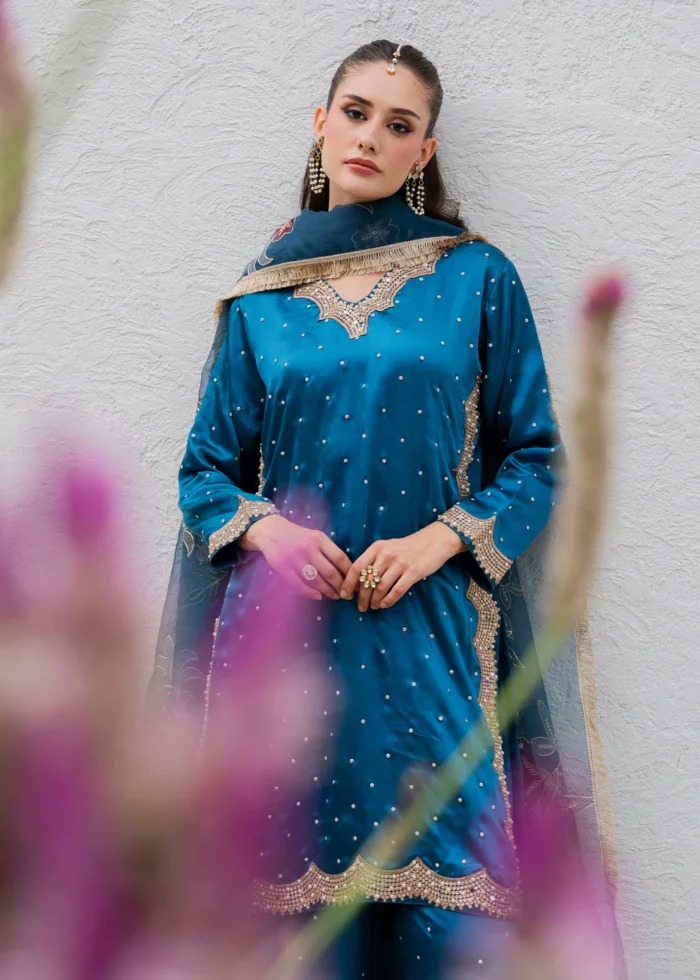 Haseens Official | 3 Piece Embroidered Straight cut kurta- Abeera | Ready To Wear - Image 6