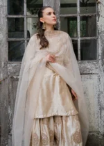 Haseens Official | 3 Piece Embroidered Straight cut kurta- Noorey | Ready To Wear - Image 3