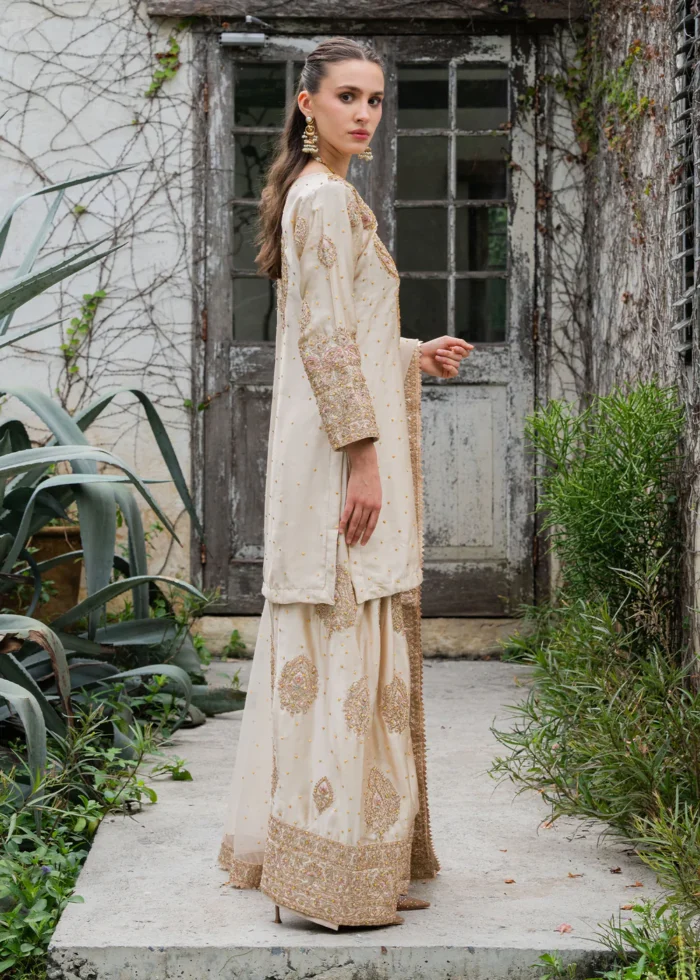 Haseens Official | 3 Piece Embroidered Short kurta - Noorey  | Ready To Wear - Image 5