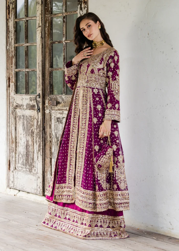 Haseens Official | 3 Piece Embroidered Straight cut maxi- Suhani  | Ready To Wear - Image 3
