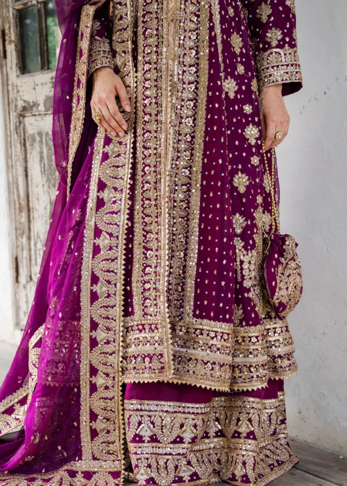 Haseens Official | 3 Piece Embroidered Straight cut maxi- Suhani  | Ready To Wear - Image 5