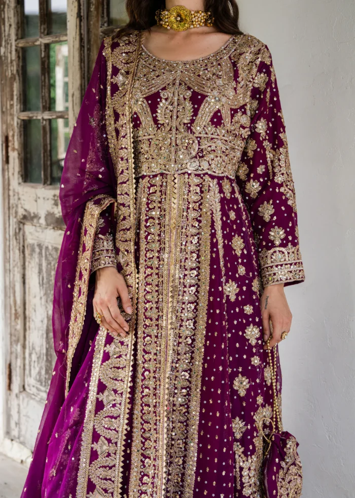 Haseens Official | 3 Piece Embroidered Straight cut maxi- Suhani  | Ready To Wear - Image 6