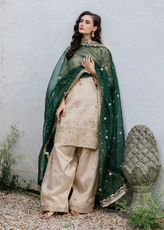 Haseens Official | 3 Piece Embroidered Straight cut kurta- Alizeh | Ready To Wear - Image 4