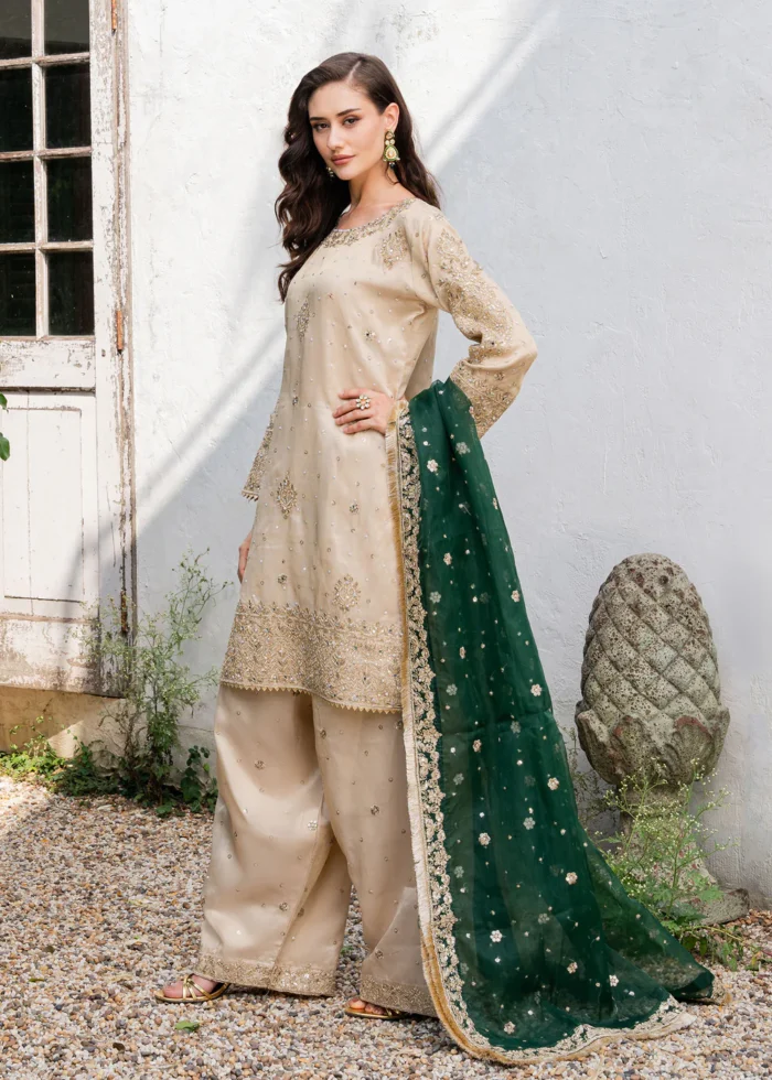 Haseens Official | 3 Piece Embroidered Straight cut kurta- Alizeh | Ready To Wear - Image 5