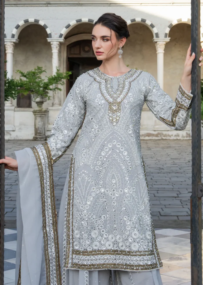 Haseens Official | 3 Piece Embroidered Straight cut kurta- Zunaira | Ready To Wear - Image 5