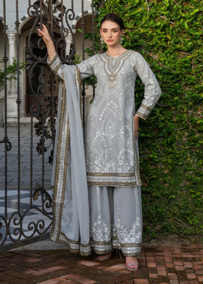 Haseens Official | 3 Piece Embroidered Straight cut kurta- Zunaira | Ready To Wear - Image 6
