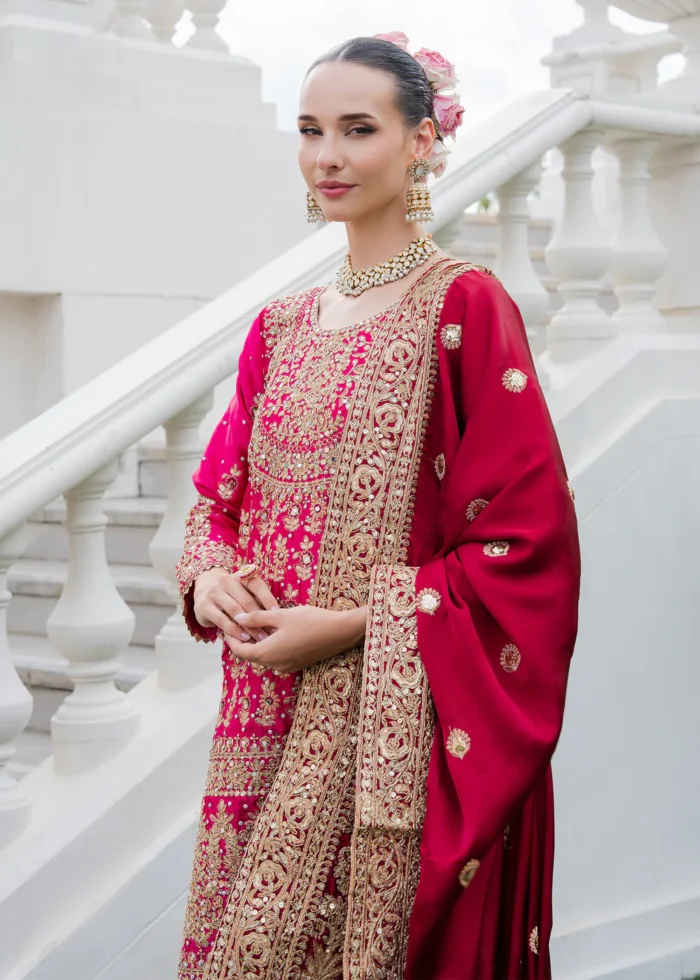 Haseens Official | 3 Piece Embroidered Straight cut kurta- Dilafroz | Ready To Wear - Image 2