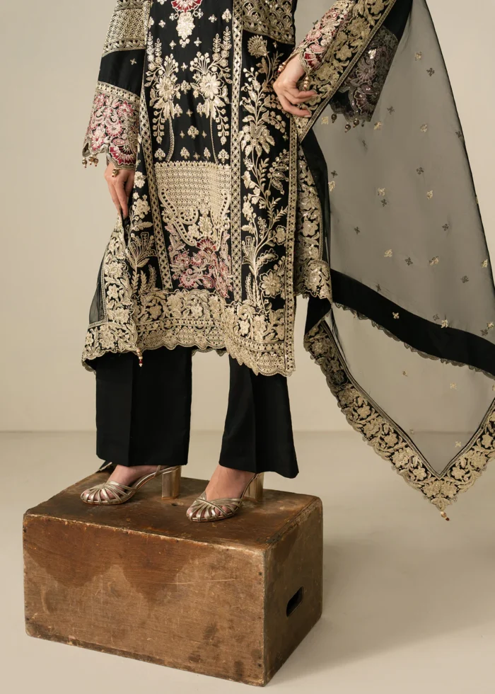 Haseens Official | 3 Piece Embroidered Straight cut kurta - Ayma | Ready To Wear - Image 6
