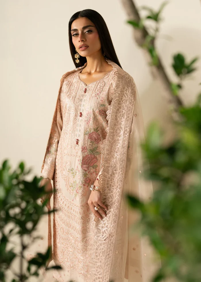 Haseens Official | 3 Piece Embroidered Straight cut kurta - Retai | Ready To Wear - Image 2