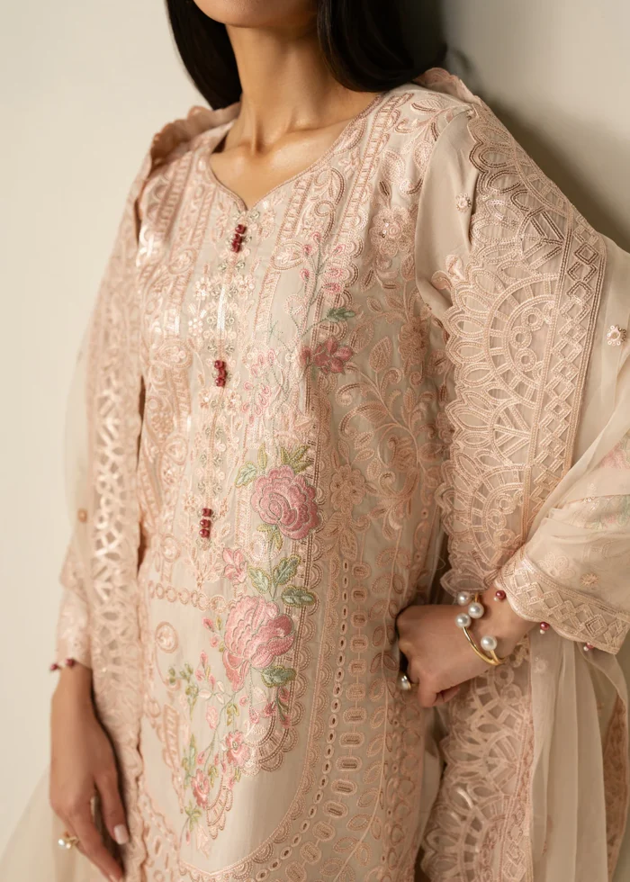 Haseens Official | 3 Piece Embroidered Straight cut kurta - Retai | Ready To Wear - Image 5