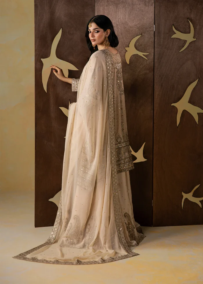 Haseens Official | 3 Piece Embroidered Short frock - Nofa | Ready To Wear - Image 5