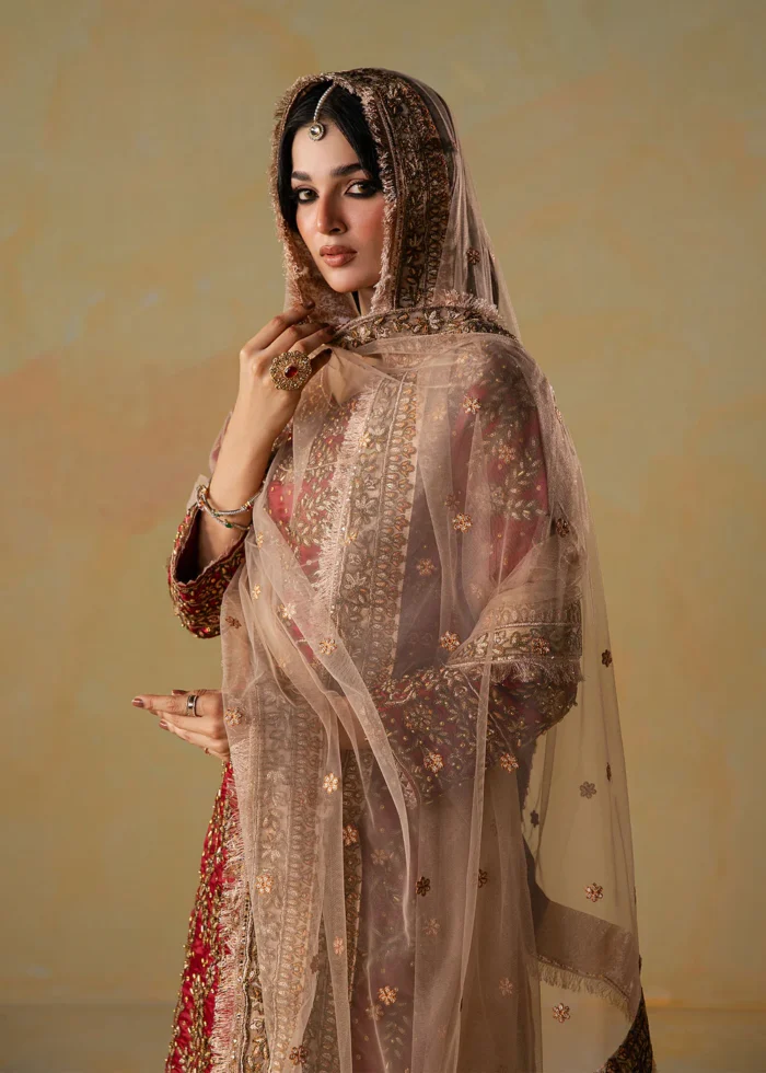Haseens Official | 3 Piece Embroidered Flared gharara - Rameen | Ready To Wear - Image 2