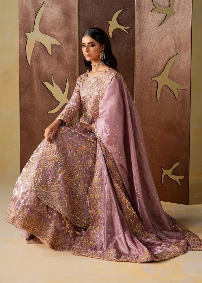 Haseens Official | 3 Piece Embroidered Flared lehenga - Zahia | Ready To Wear - Image 5
