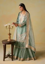 Haseens Official | 3 Piece Embroidered Flared gharara- Nehal | Ready To Wear - Image 3