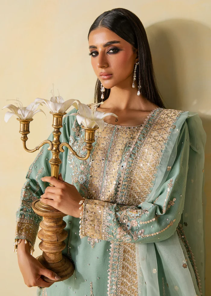 Haseens Official | 3 Piece Embroidered Flared gharara- Nehal | Ready To Wear - Image 5