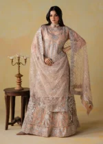 Haseens Official | 3 Piece Embroidered Flared gharara- Mirab | Ready To Wear - Image 4