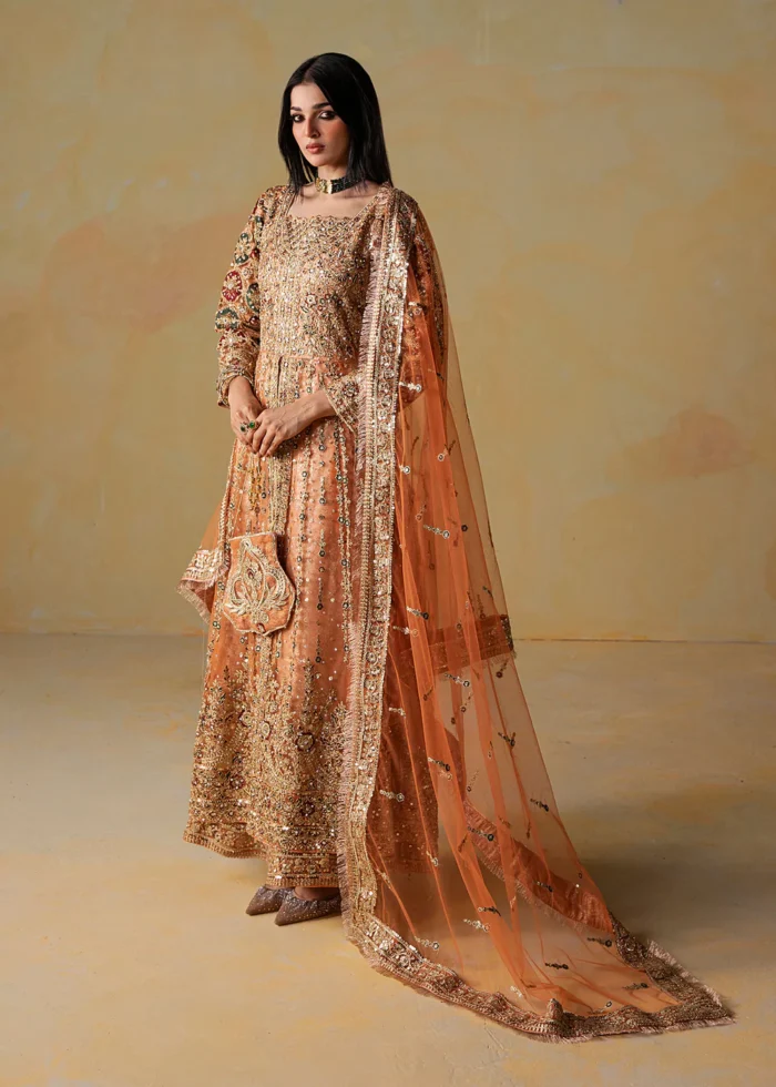 Haseens Official | 3 Piece Embroidered Flared maxi- Ehmer  | Ready To Wear - Image 3