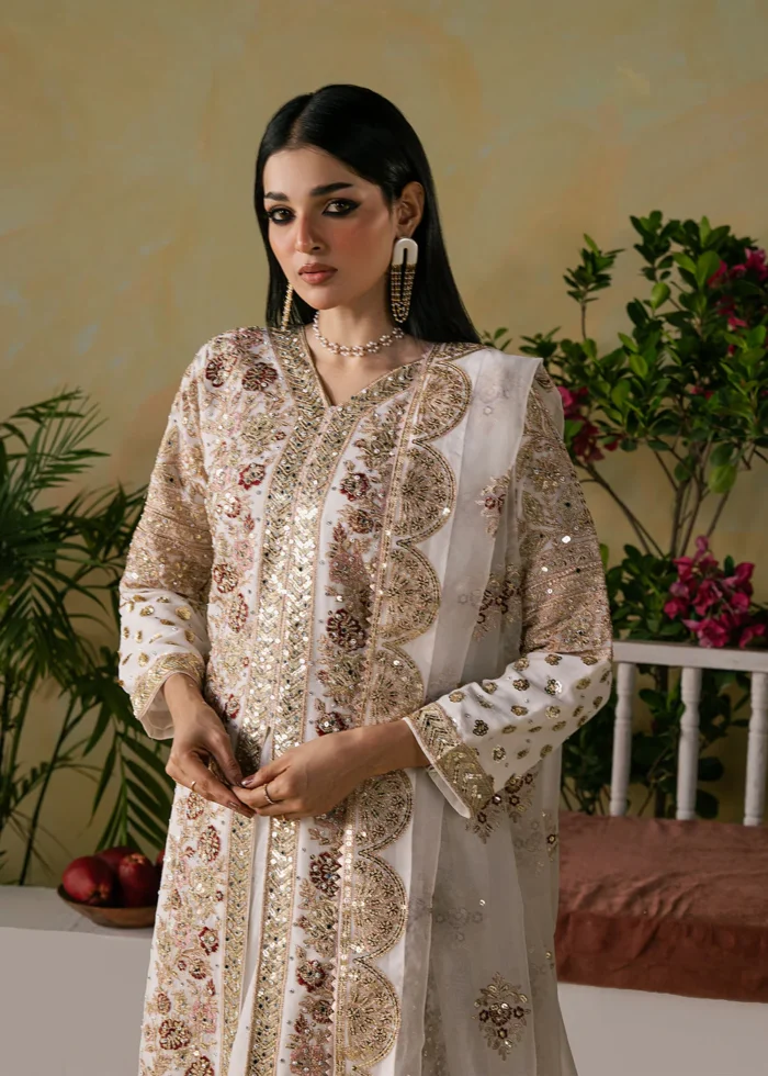 Haseens Official | 3 Piece Embroidered Plazzo - Nour | Ready To Wear - Image 5