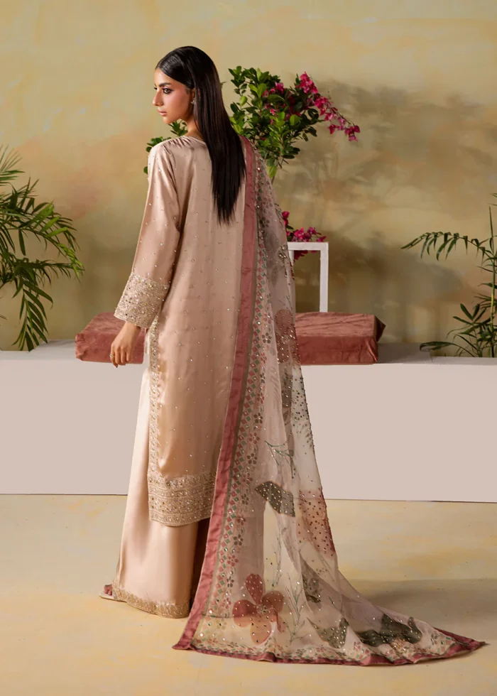 Haseens Official | 3 Piece Embroidered Straight kurta - Unaisa | Ready To Wear - Image 3