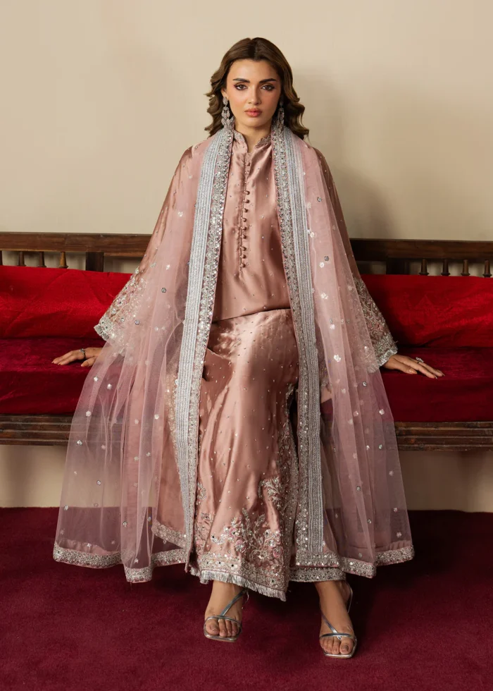 Haseens Official | 3 Piece Embroidered Straight kurta -  Mehzar | Ready To Wear - Image 3