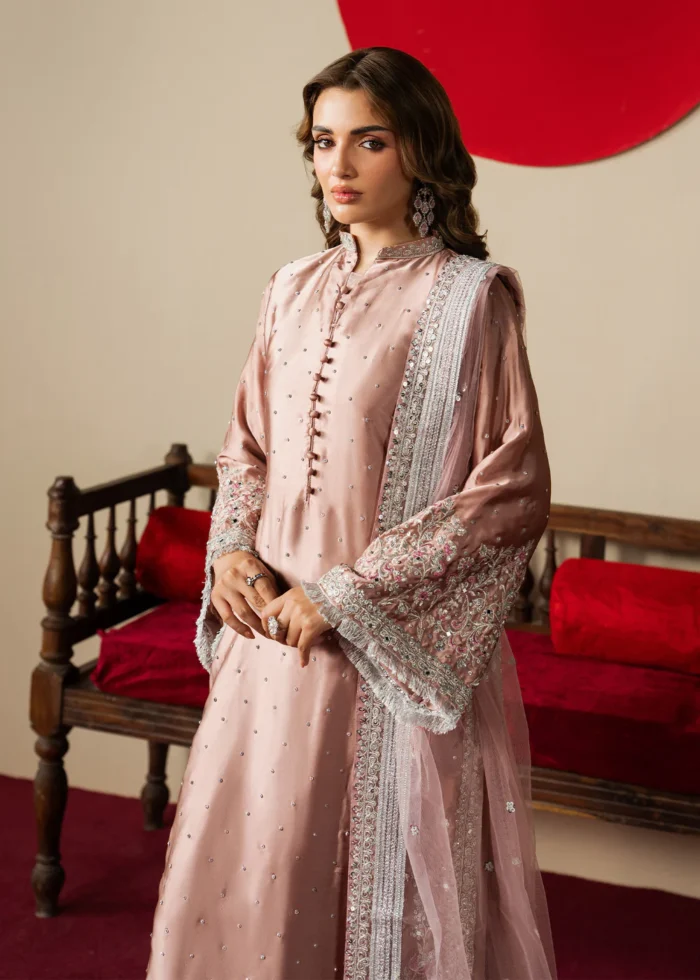 Haseens Official | 3 Piece Embroidered Straight kurta -  Mehzar | Ready To Wear - Image 4